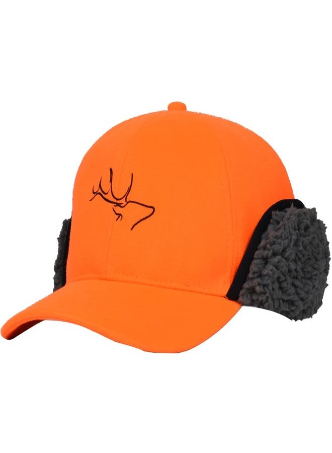 EDTREK Windproof and Waterproof Winter Hat with Sherpa Lined Ear Flap - Ultra Performance Blaze Orange and Camo Hunting Hat (Blaze Orange, Large) - Image 1